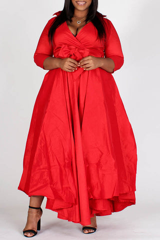 Red Wrap "a-line" Maxi Dress
