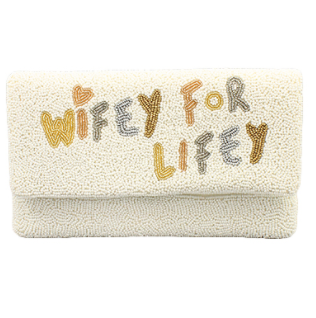 Bride or Wifey For Lifey Beaded Bridal Purse