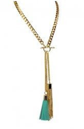 Leather Tassel Chain Necklace