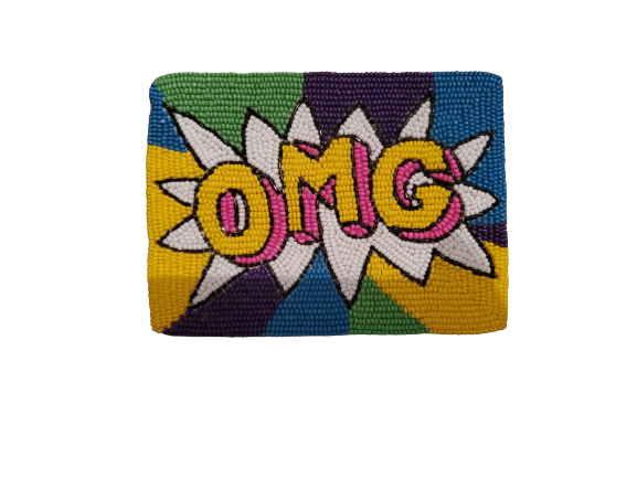 OMG Hand Beaded Coin Purse