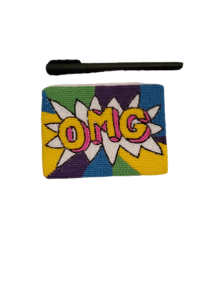 OMG Hand Beaded Coin Purse