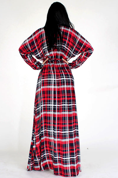 Plaid "a-line" Maxi Dress