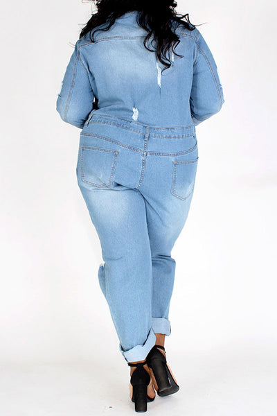 Denim Relaxed Fit Jumpsuit