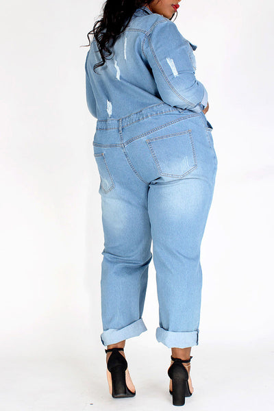 Denim Relaxed Fit Jumpsuit