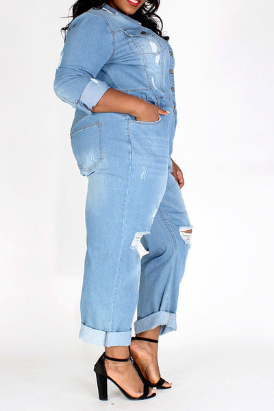 Denim Relaxed Fit Jumpsuit