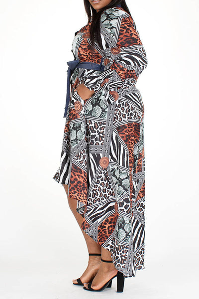 Denim and Animal Print Hi-Lo Dress (Wild Thing)