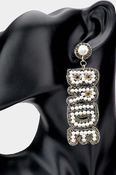 "Bride" Beaded Earrings