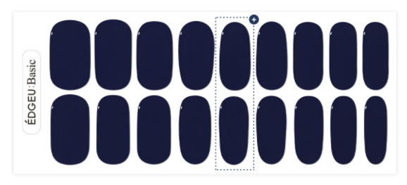 EDGUE (Splash Blue) Real Gel Nails Stickers 34pcs Nail Art