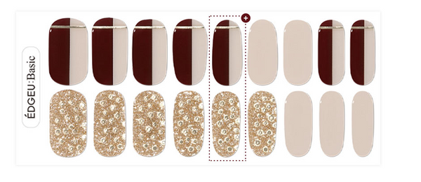 EDGUE (Chili Brick) Real Gel Nails Stickers 34pcs Nail Art