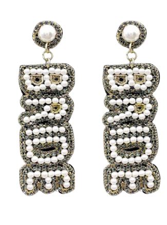 "Bride" Beaded Earrings