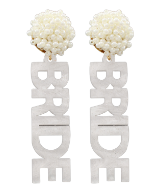 "Bride" Glitter Acrylic Earrings