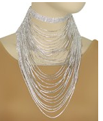 Mutli Layer Crystal Chain Choker