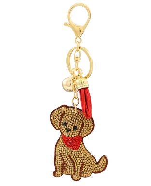 Bedazzled Dog Keychain
