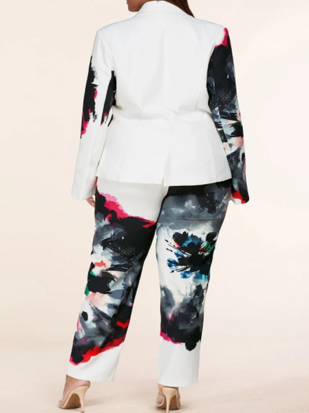 Watercolor 2pc Pants Set by Latiste- Plus Size