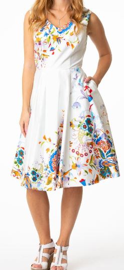 Floral Print Sleeveless Sundress (Plus Size)
