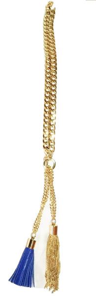 Leather Tassel Chain Necklace