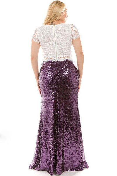 Purple Sequin Skirt (Plus Size)