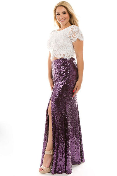 Purple Sequin Skirt (Plus Size)