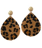 Reptile Print Teardrop Earrings (Leopard)